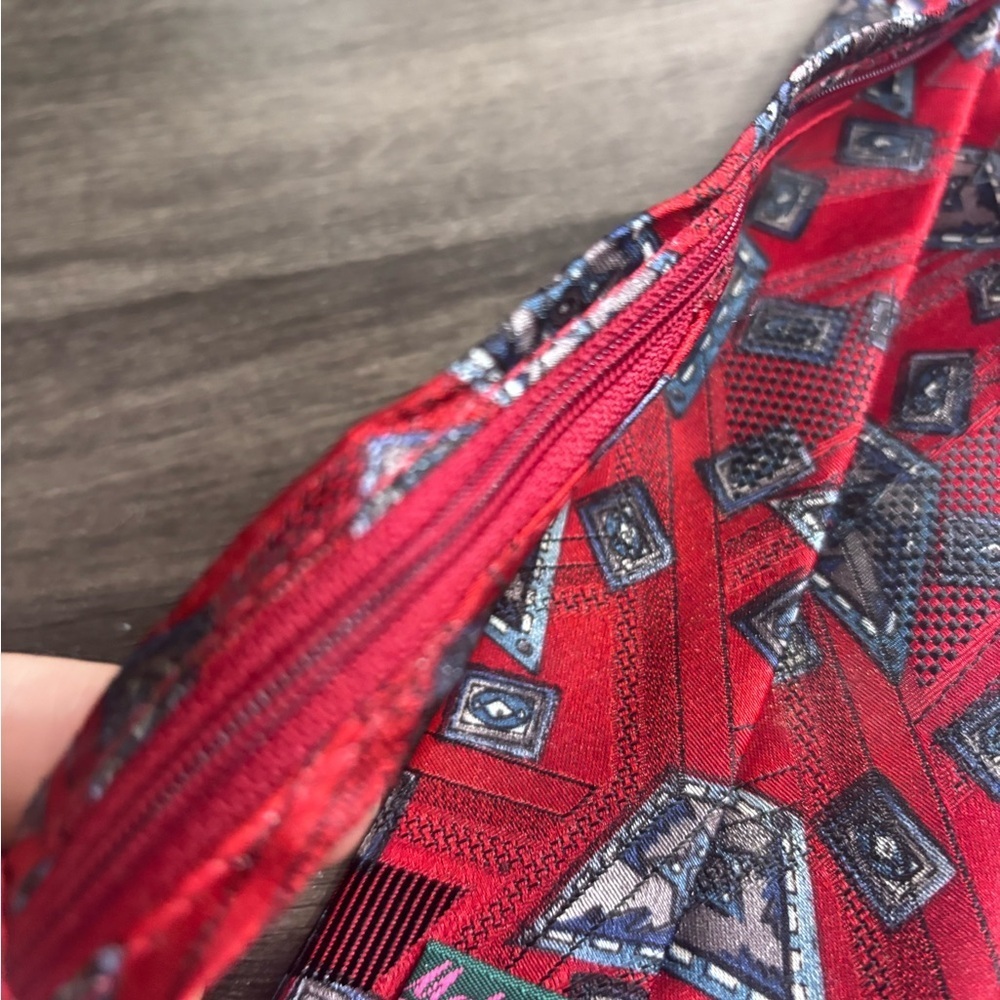 Malibu Red Tie with Black Geometric Design - Picture 4 of 9